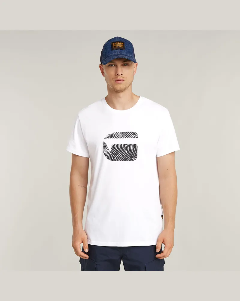 G-STAR RAW Finger Print Burger T-Shirt - Weiß - Herren Weiß