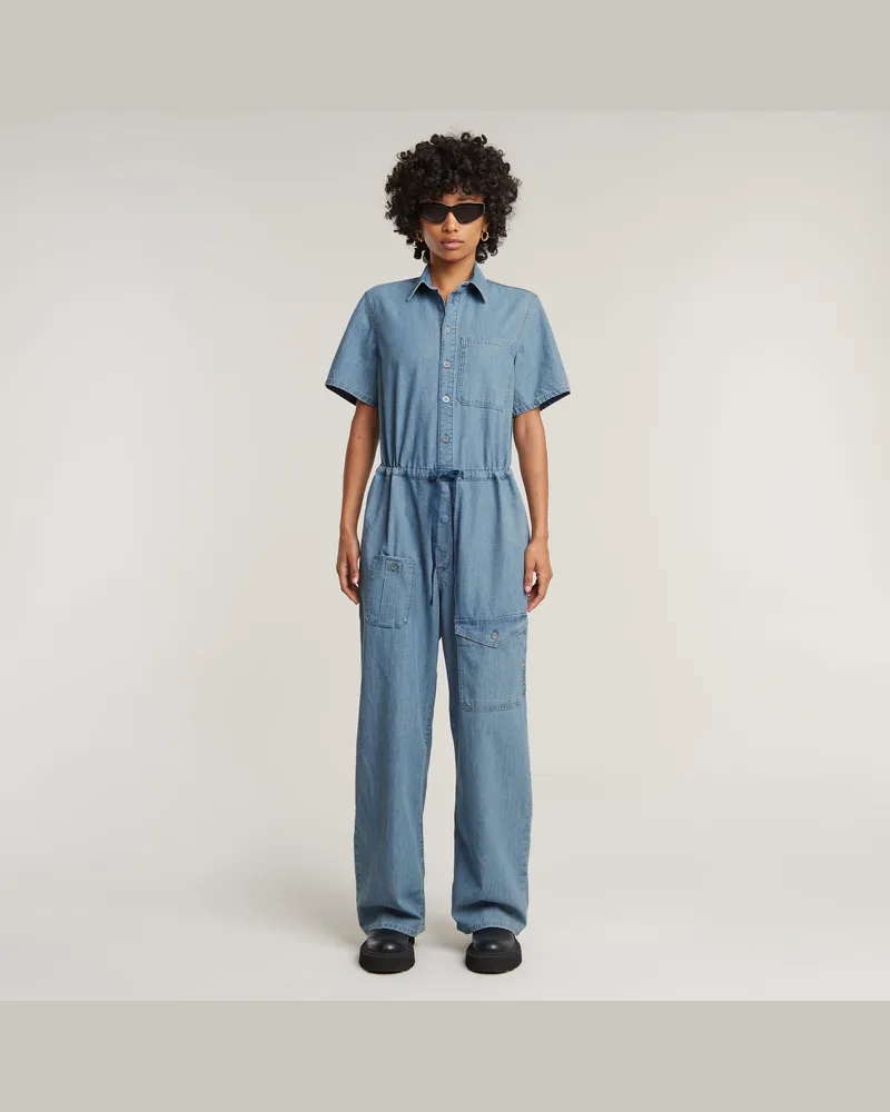 G-STAR RAW Easy Jumpsuit - Hellblau - Damen Hellblau