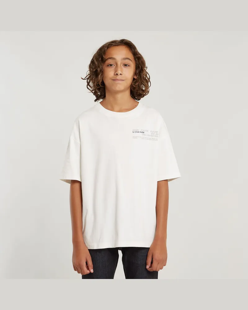 G-STAR RAW Jungen T-Shirt Boxy - Weiß - jungen Weiß