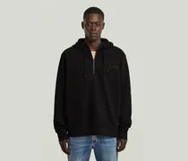 Script Half Zip Hoodie - Schwarz - Herren