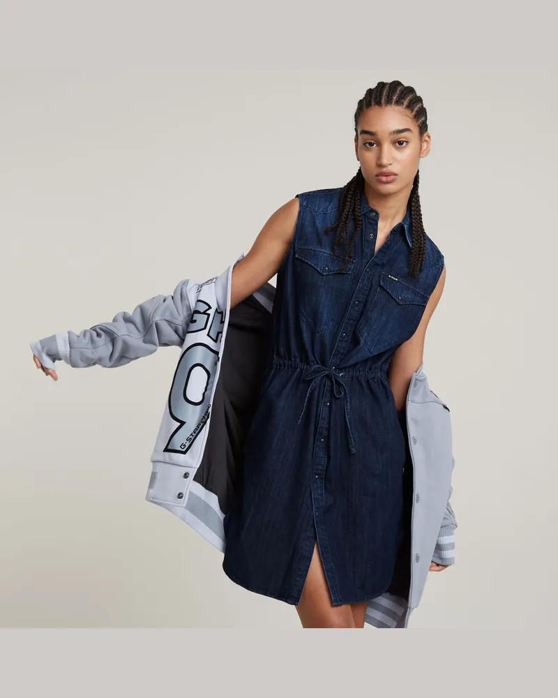 G-STAR RAW Tacoma Shirt Kleid - Dunkelblau - Damen Dunkelblau