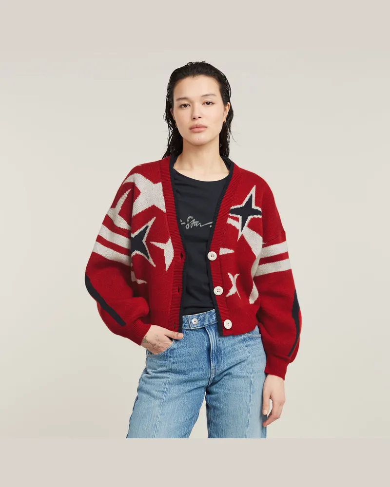 G-STAR RAW Holiday Loose Knitted Cardigan - Rot - Damen Rot
