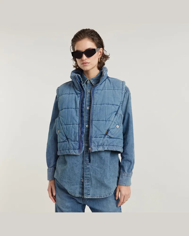 G-STAR RAW Padded Mae Weste - Mittelblau - Damen Mittelblau