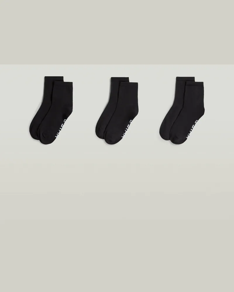 G-STAR RAW Anklet Sock 3er-Pack - Schwarz - Damen Schwarz