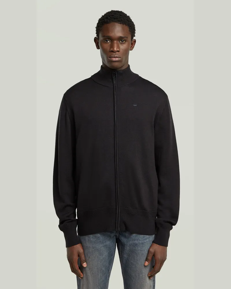G-STAR RAW Premium Core Full Zip Knit - Schwarz - Herren Schwarz
