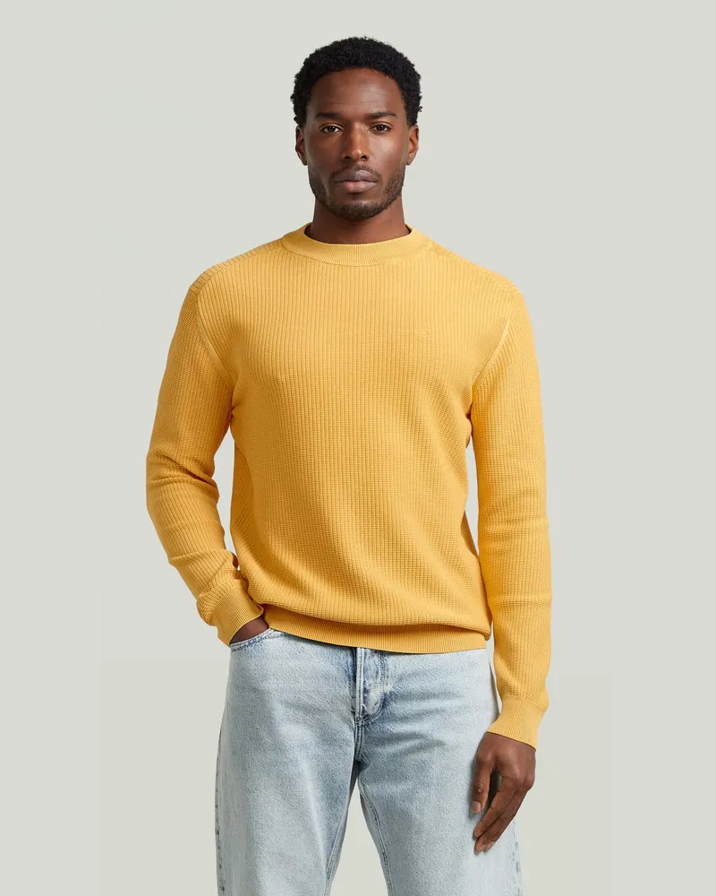 G-STAR RAW Washed Knit Pullover - Gelb - Herren Gelb