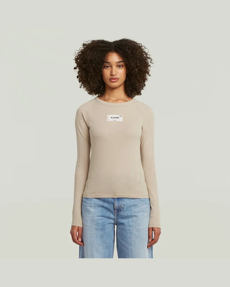G-STAR RAW Embro Patch Slim T-Shirt - Beige - Damen Beige