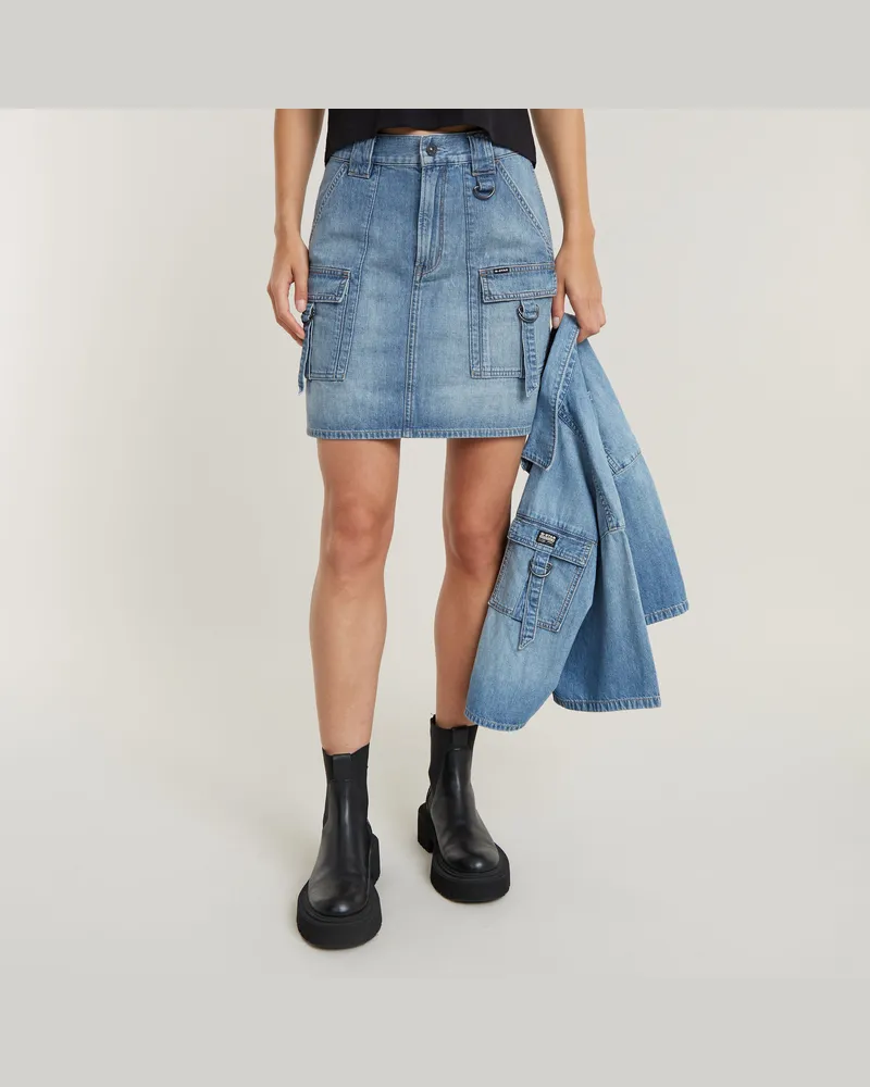 G-STAR RAW Viktoria Utility Mini Rock - Hellblau - Damen Hellblau