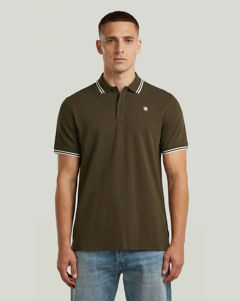 G-STAR RAW Dunda Slim Stripe Poloshirt - Braun - Herren Braun