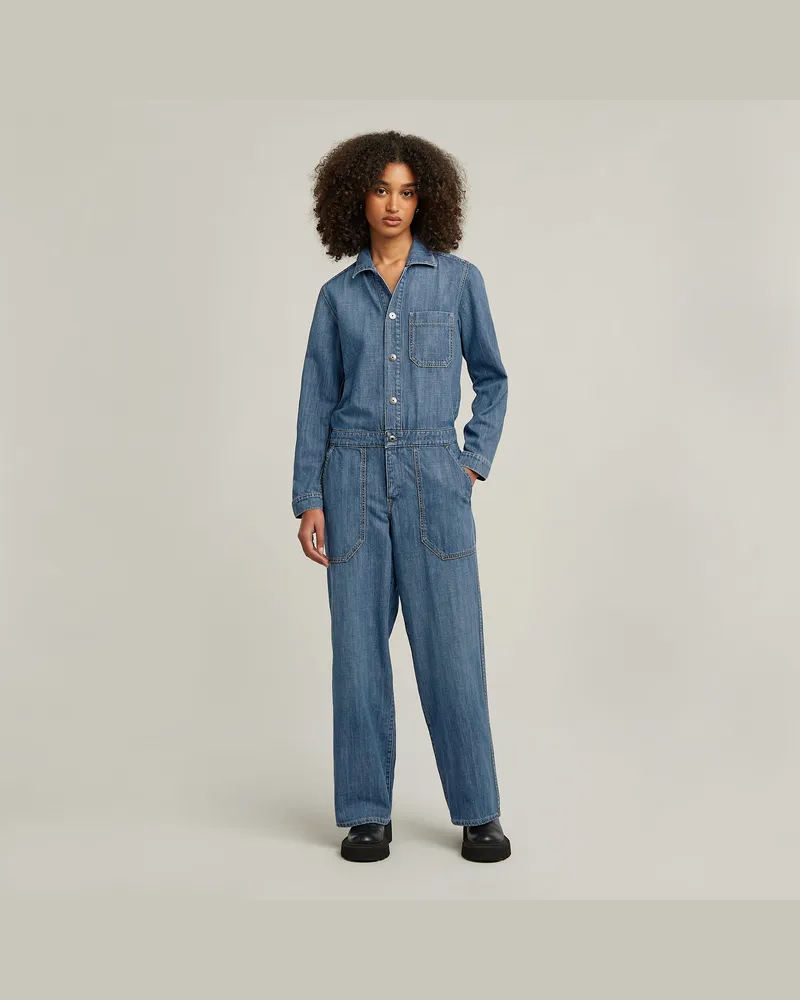 G-STAR RAW 1 Pocket Overall - Mittelblau - Damen Mittelblau