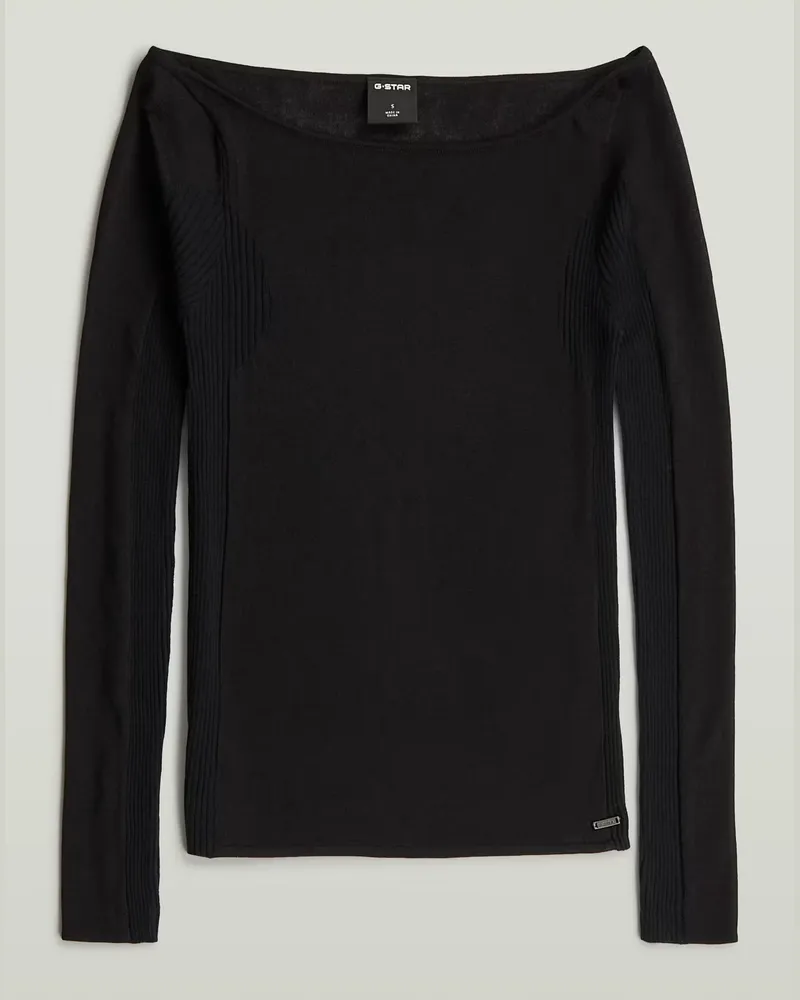 G-STAR RAW Engineered Sheer Slim Knit - Schwarz - Damen Schwarz