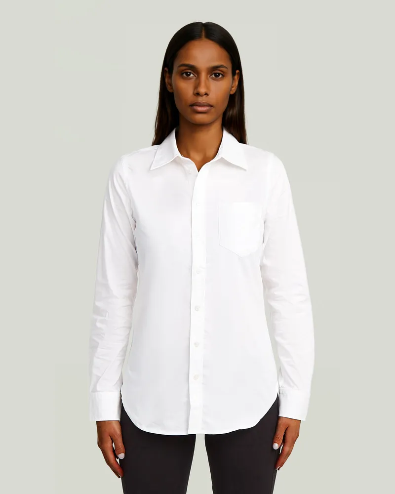 G-STAR RAW Slim Poplin Long Sleeve Shirt - Weiß - Damen Weiß