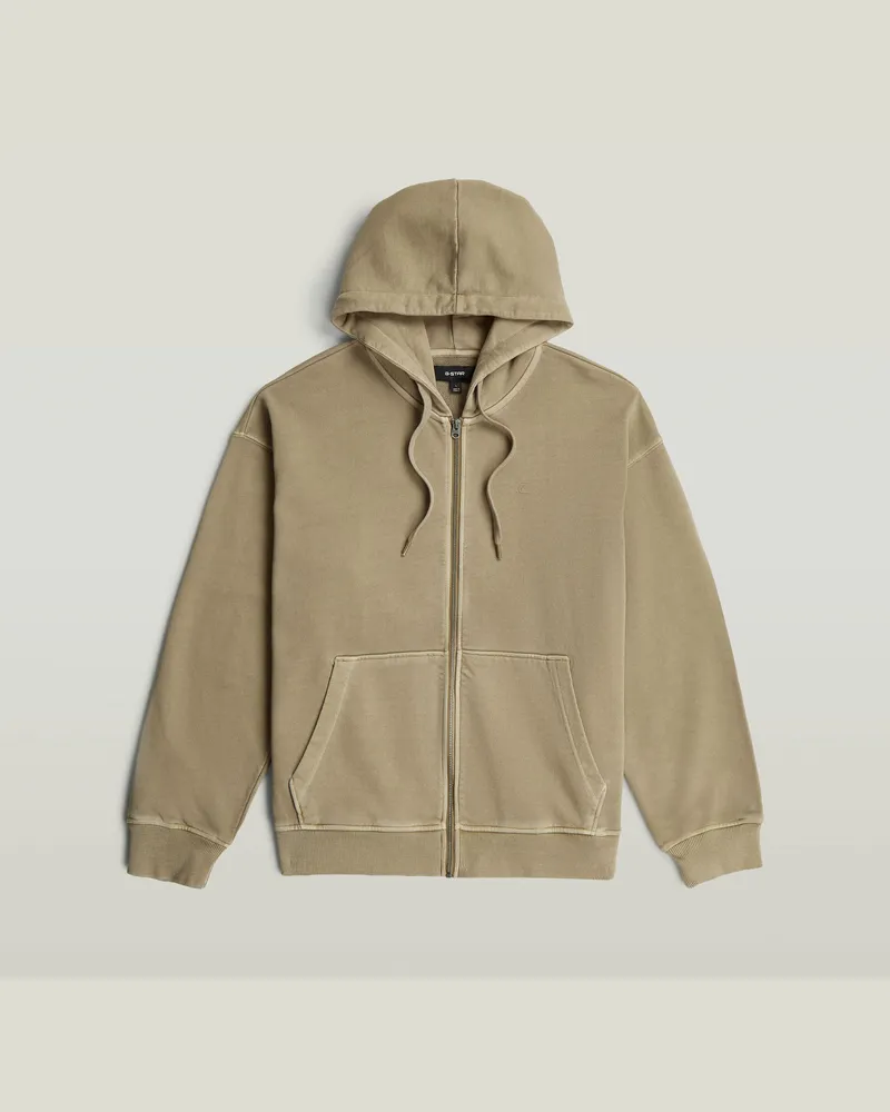 G-STAR RAW Washed Hoodie Zip Sweatshirt - Beige - Herren Beige