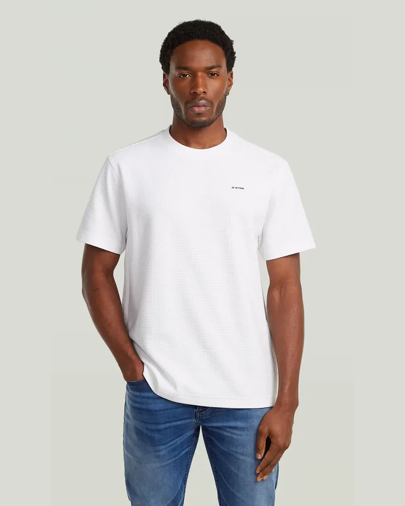 G-STAR RAW Waffle True Regular T-Shirt - Weiß - Herren Weiß