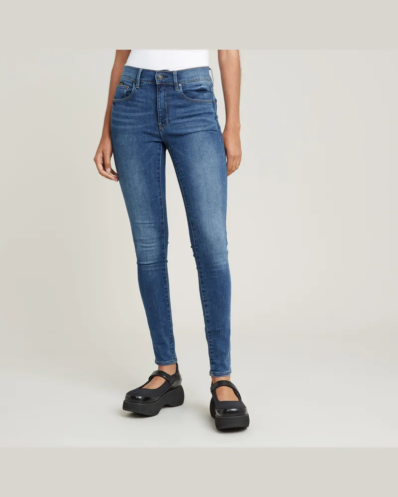 G-STAR RAW 3301 Mid Skinny Jeans - Mittelblau - Damen Mittelblau
