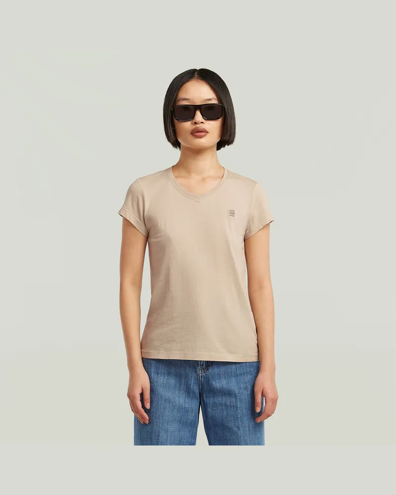 G-STAR RAW Eyben Slim V-Neck Top 2.0 - Beige - Damen Beige