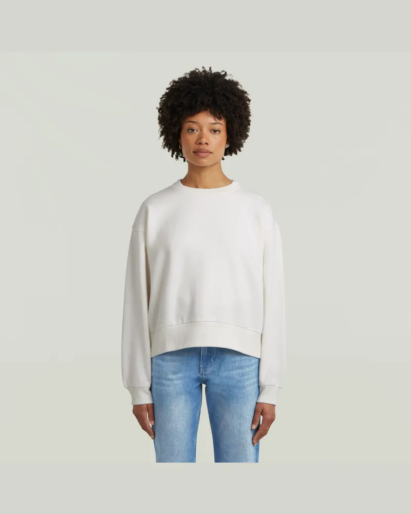 G-STAR RAW Premium Core Cropped Loose Sweatshirt - Weiß - Damen Weiß