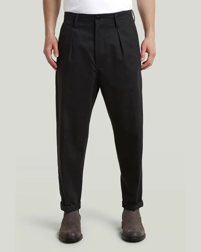 G-STAR RAW Pleated Chino Relaxed Tapered - Schwarz - Herren Schwarz