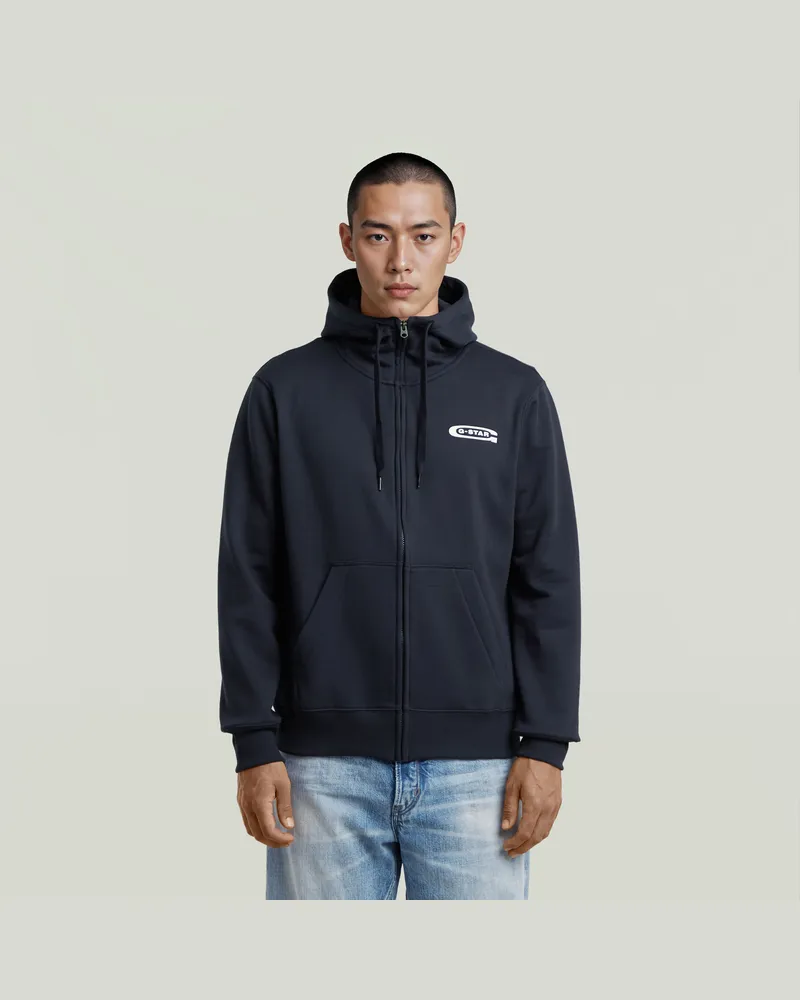G-STAR RAW Old Skool Hoodie Zip Sweater - Dunkelblau - Herren Dunkelblau