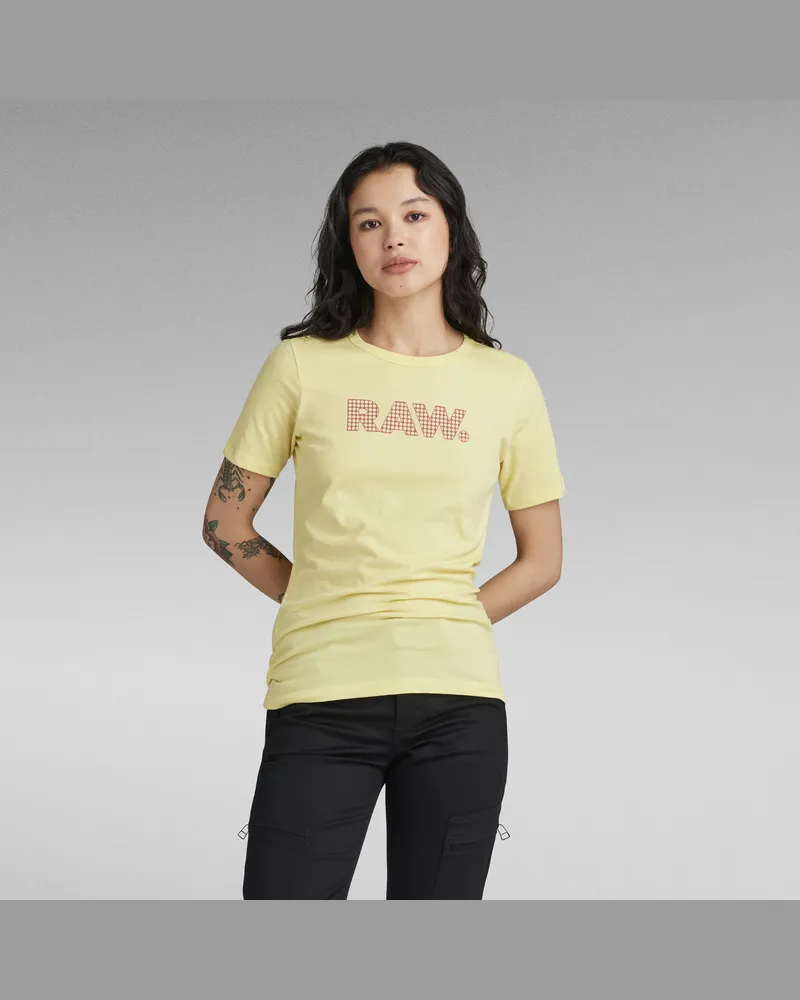 G-STAR RAW Anglaise Graphic RAW Top - Gelb - Damen Gelb