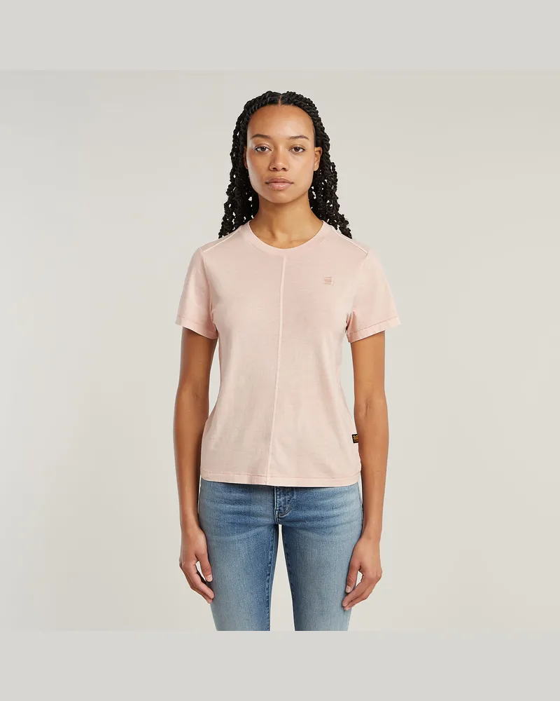 G-STAR RAW Overdyed Front Seam T-Shirt - Pink - Damen Pink