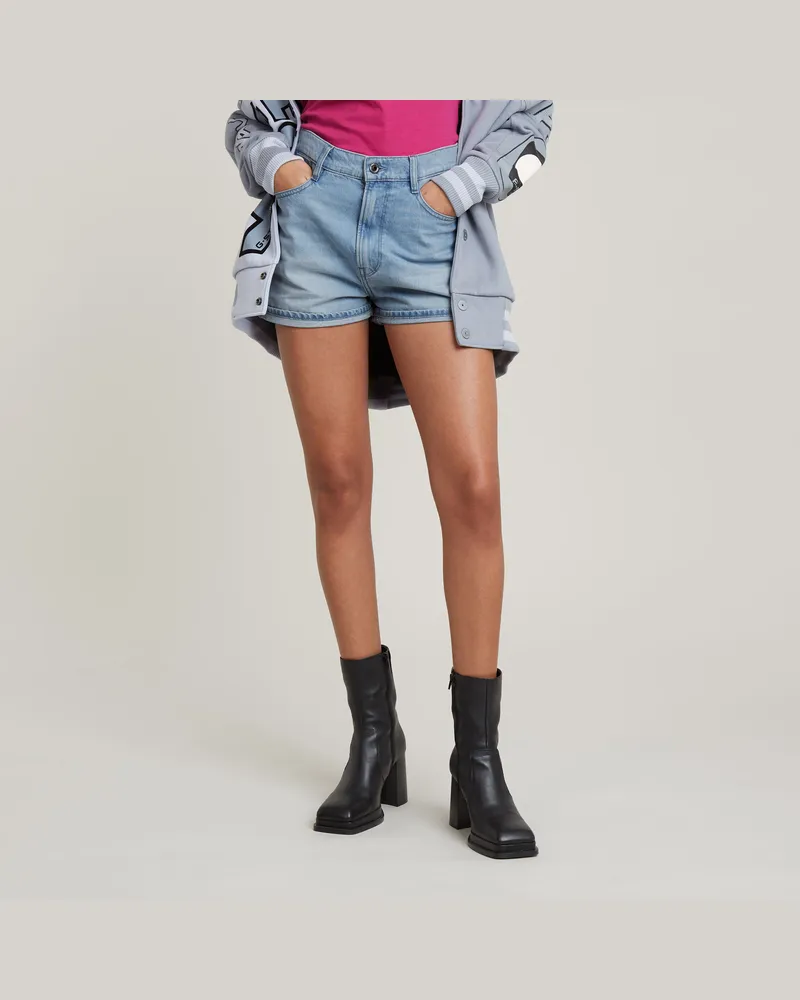 G-STAR RAW Tedie Ultra High Denim Shorts - Mittelblau - Damen Mittelblau
