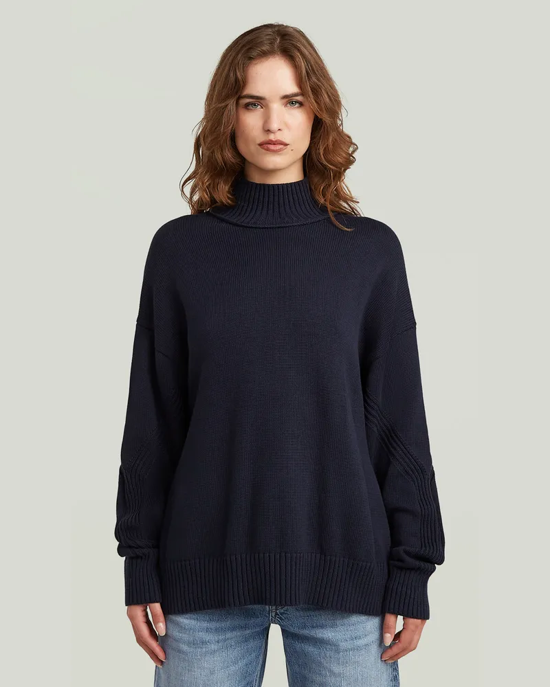 G-STAR RAW Milano High Neck Knit - Dunkelblau - Damen Dunkelblau