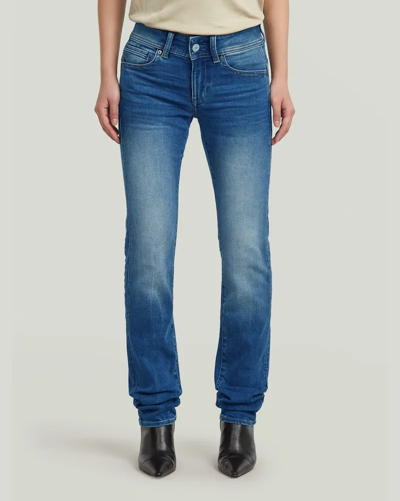 G-STAR RAW Midge Straight Jeans II - Mittelblau - Damen Mittelblau