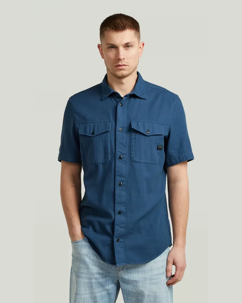 G-STAR RAW Marine Slim Hemd - Mittelblau - Herren Mittelblau