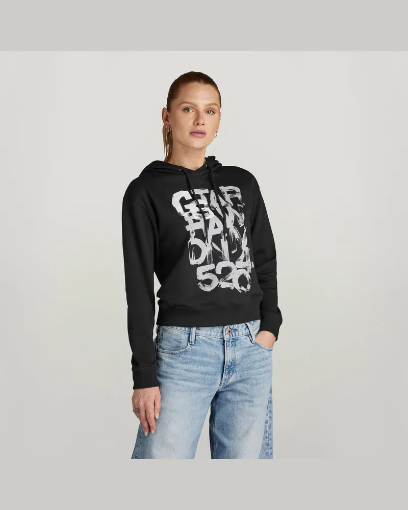 G-STAR RAW Graphic 3 Hooded Sweatshirt - Schwarz - Damen Schwarz