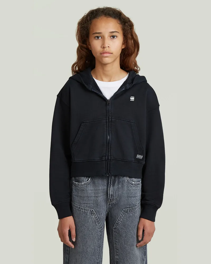G-STAR RAW Girls AR Hooded Zipp Cropped Cardigan - Dunkelblau - mädchen Dunkelblau