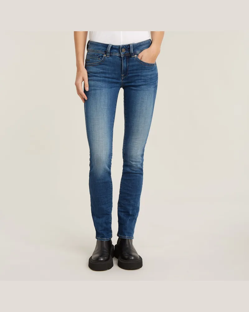G-STAR RAW Midge Straight Jeans - Mittelblau - Damen Mittelblau