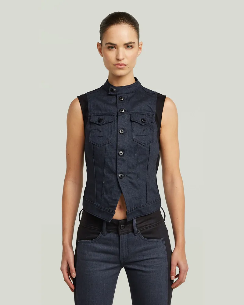 G-STAR RAW Pitched Hem Slim Vest PM 2.0 - Dunkelblau - Damen Dunkelblau