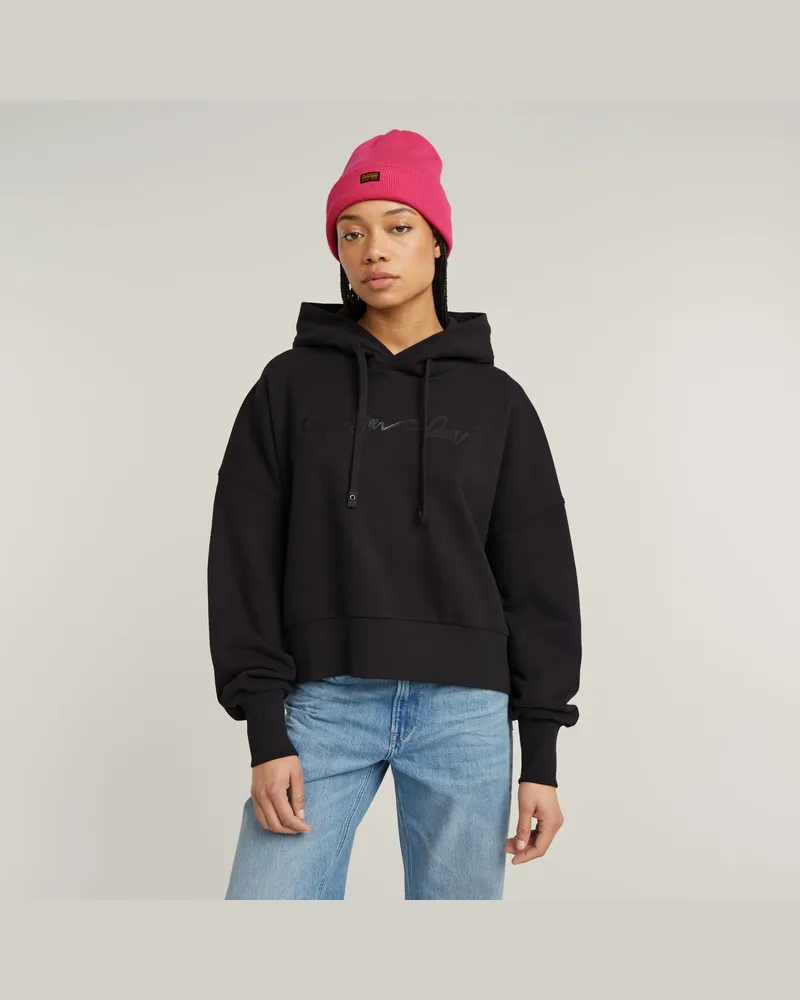 G-STAR RAW G-Script Oversized Hooded Sweater - Schwarz - Damen Schwarz