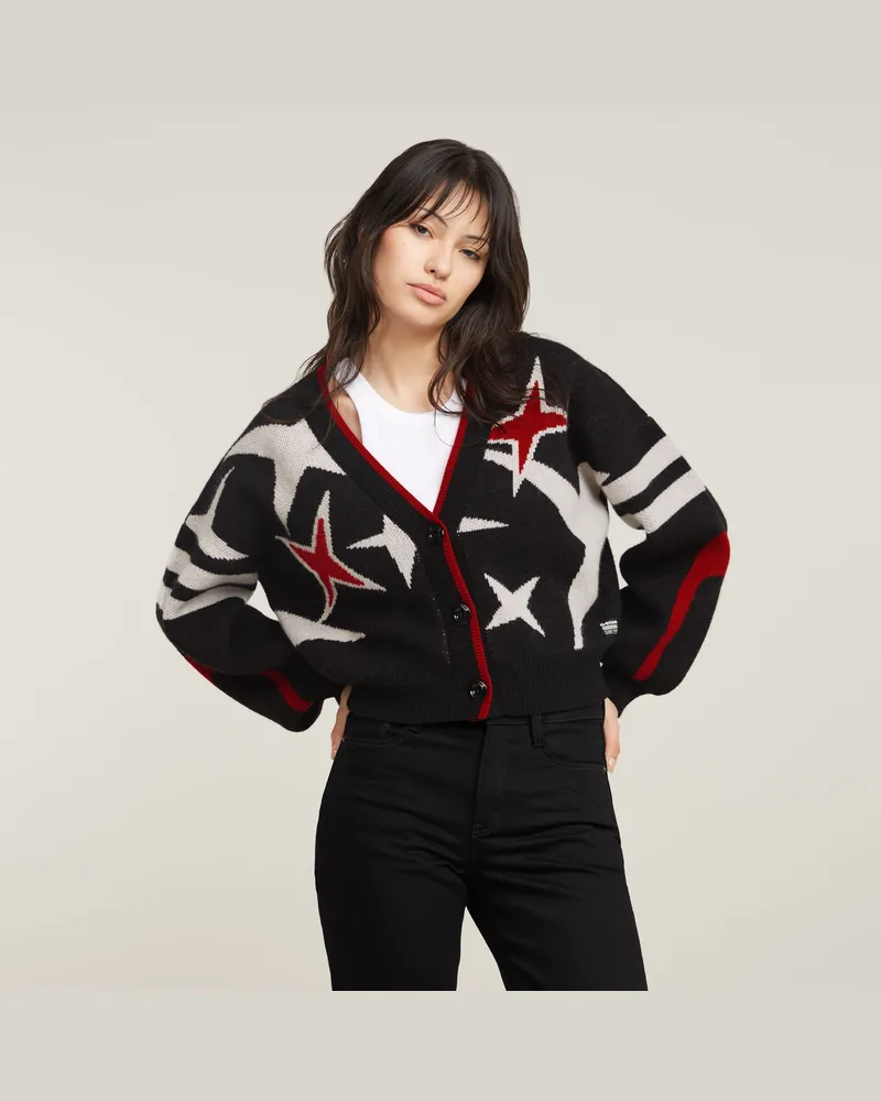 G-STAR RAW Holiday Loose Knitted Cardigan - Schwarz - Damen Schwarz