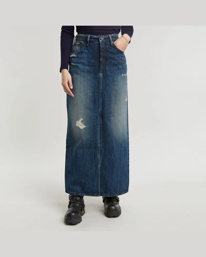 G-STAR RAW Viktoria Long Rock - Dunkelblau - Damen Dunkelblau