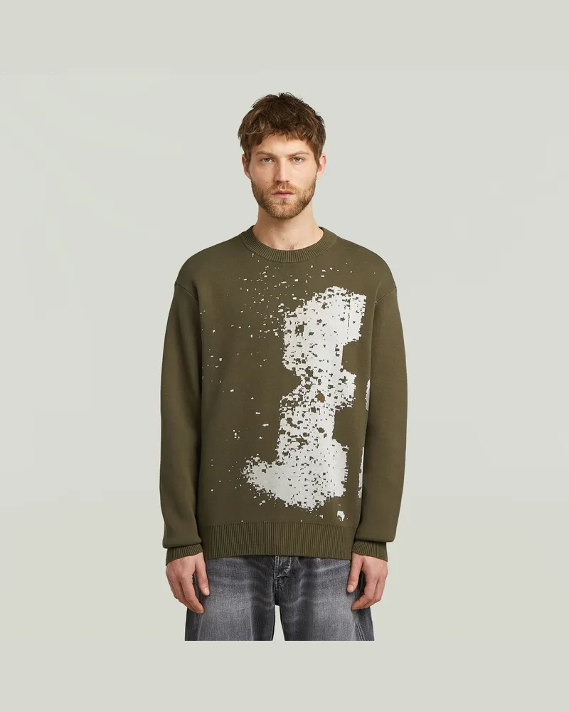 G-STAR RAW Sprayed 89 Relaxed Knit - Grün - Herren Grün