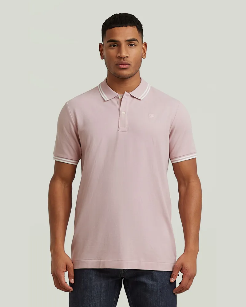 G-STAR RAW Dunda Slim Stripe Poloshirt - Pink - Herren Pink