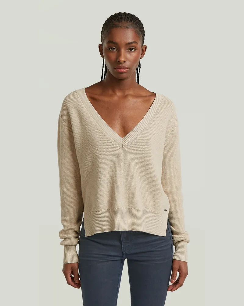 G-STAR RAW Boxy V-Neck Pullover - Mehrfarbig - Damen Mehrfarbig