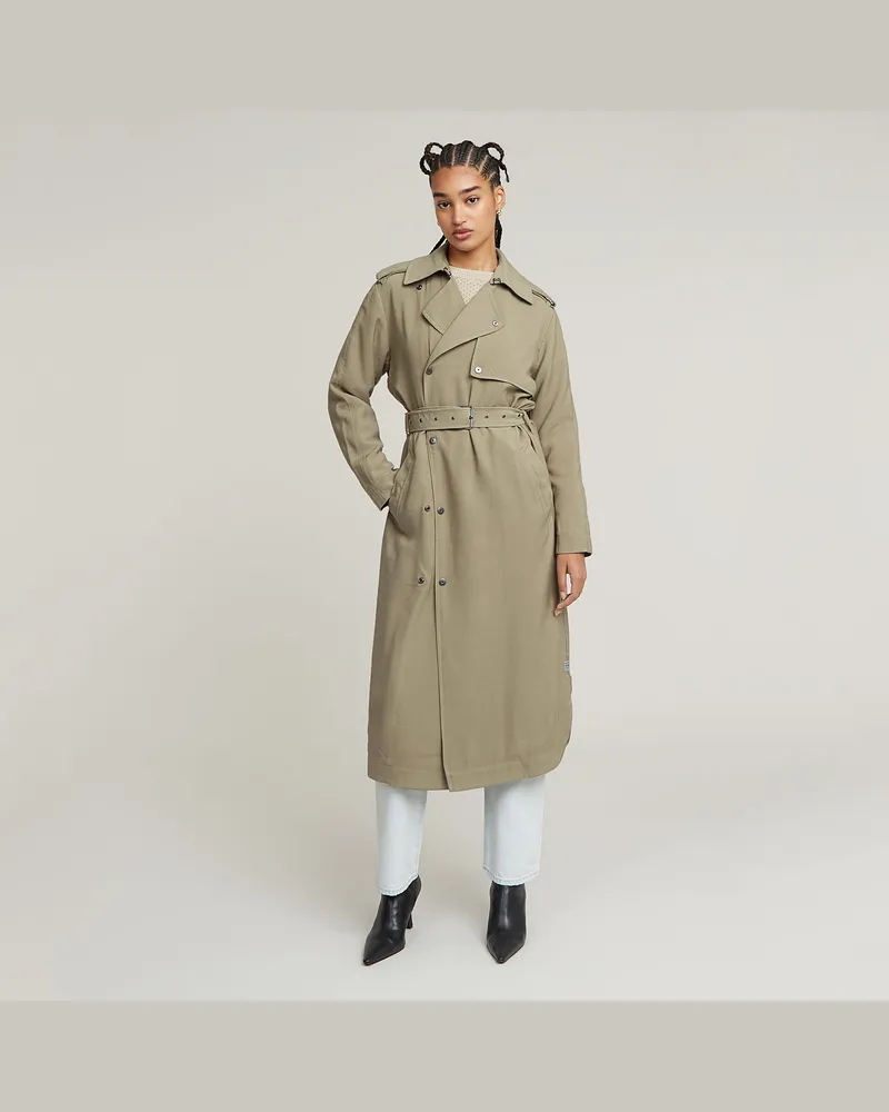 G-STAR RAW Fluid Trenchcoat - Grün - Damen Grün
