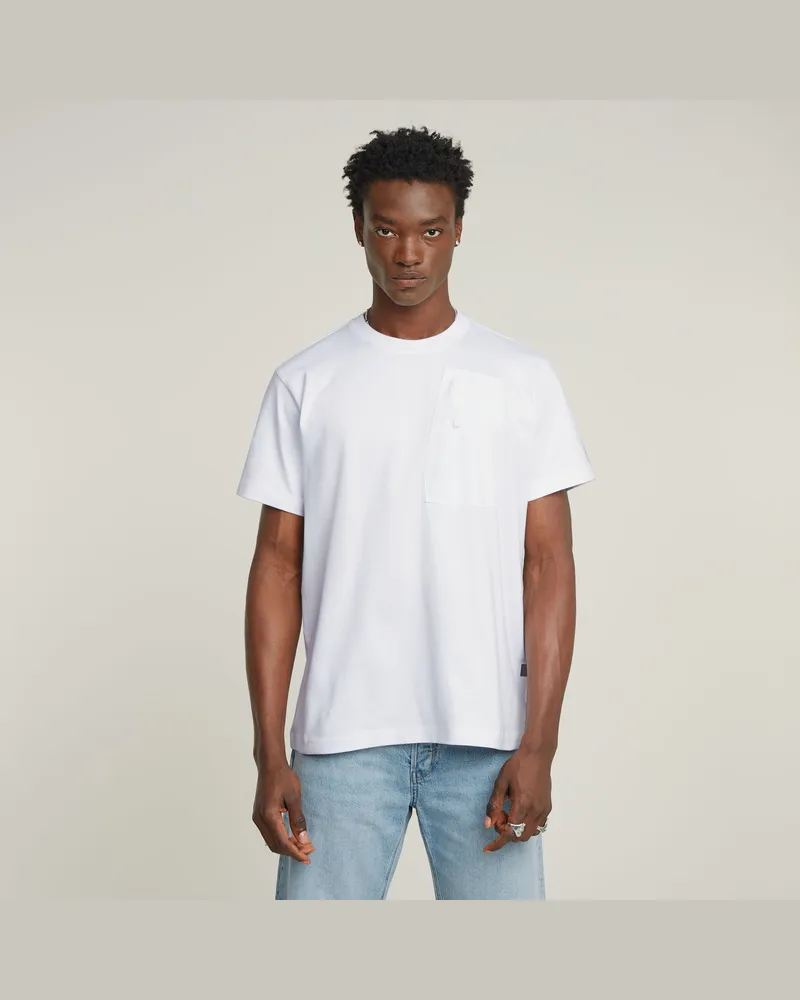 G-STAR RAW Outdoor Woven Pocket Loose T-Shirt - Weiß - Herren Weiß