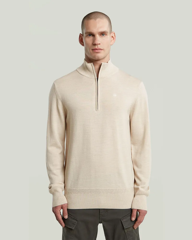 G-STAR RAW Premium Core Half Zip Knit - Weiß - Herren Weiß