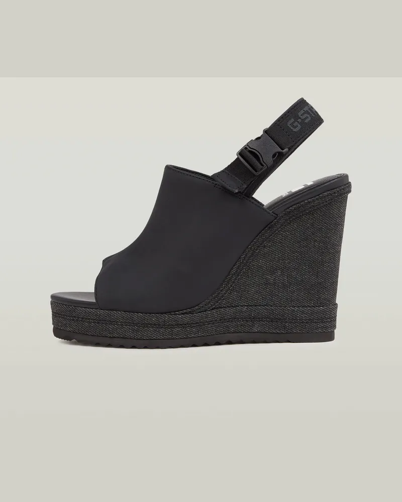 G-STAR RAW Bodana Strap Tonal Wedge Absatzschuh - Schwarz - Damen Schwarz