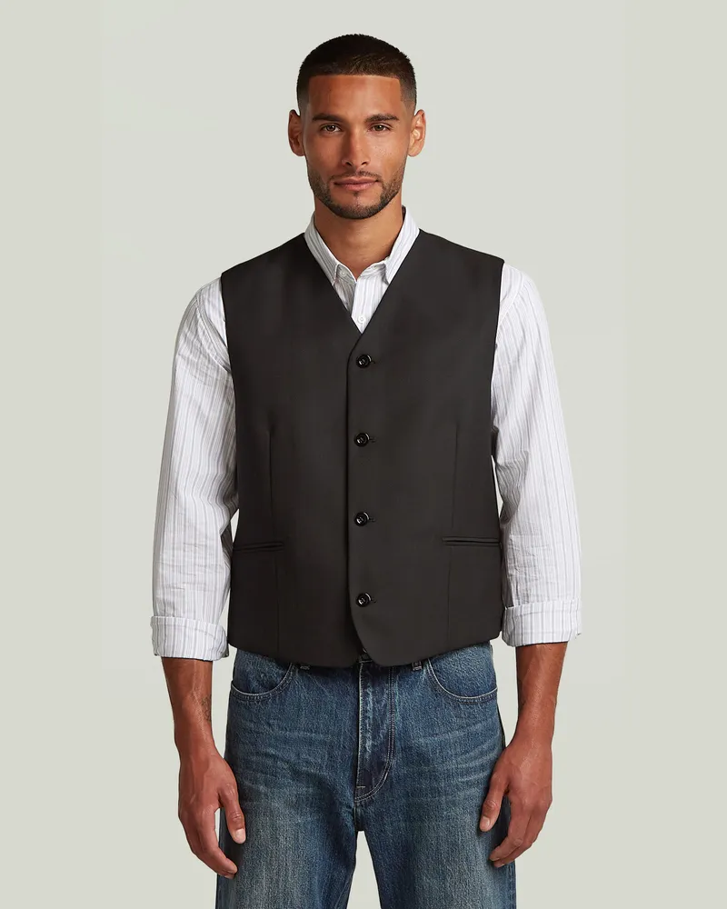 G-STAR RAW Klassische Weste - Schwarz - Herren Schwarz