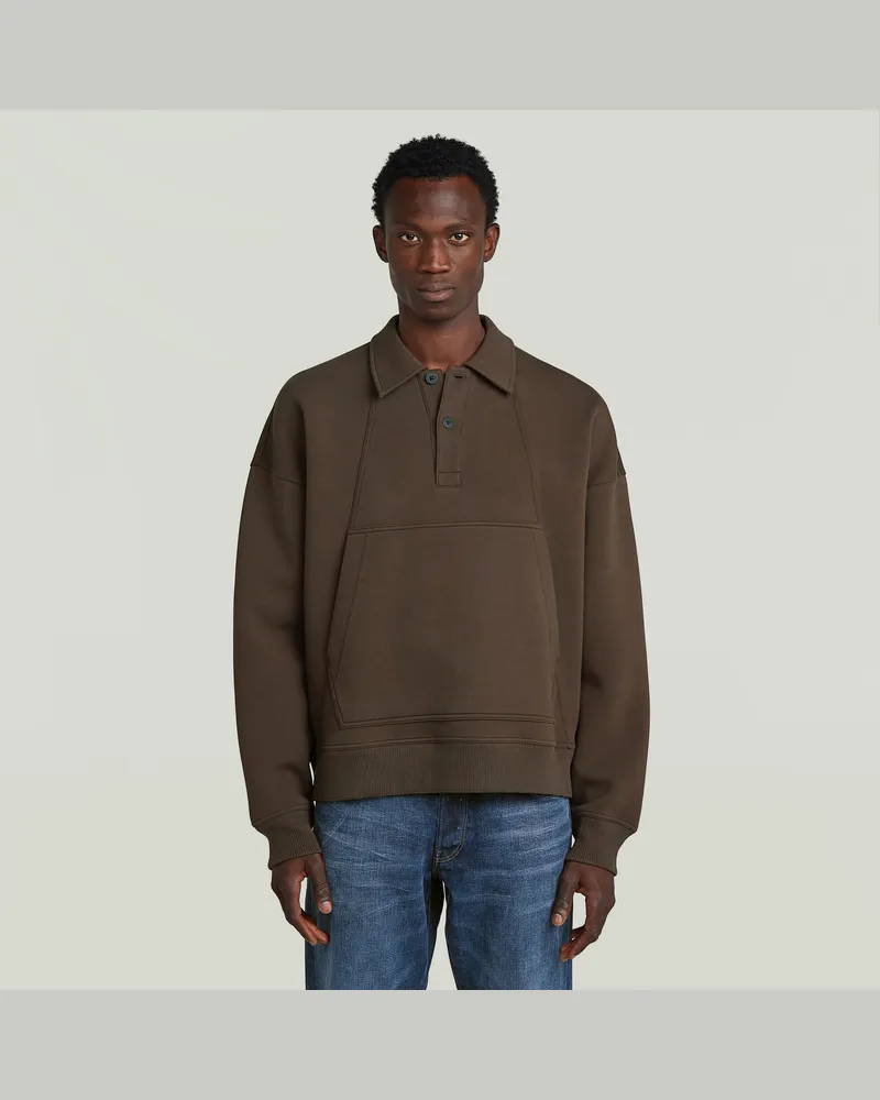 G-STAR RAW Polo Collar Loose Sweater - Braun - Herren Braun