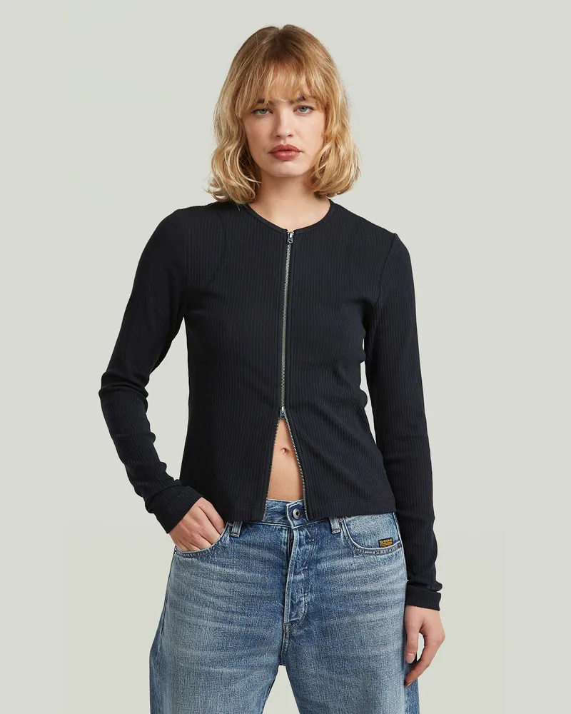 G-STAR RAW 2 Way Slim Rib T-Shirt - Dunkelblau - Damen Dunkelblau