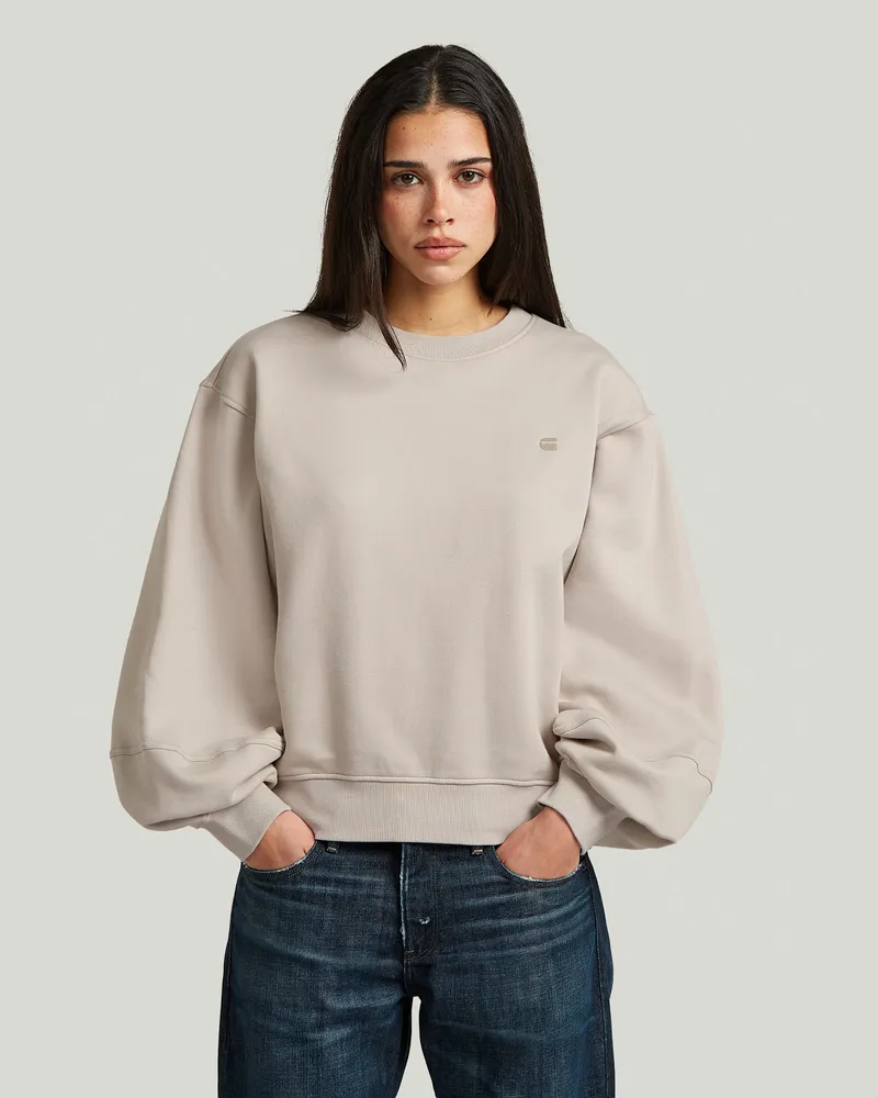 G-STAR RAW Logo Crew Sweatshirt - Beige - Damen Beige