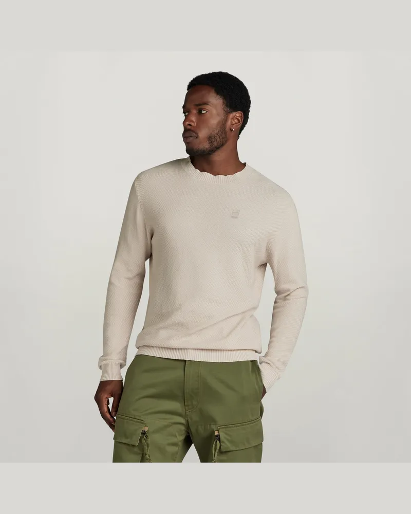 G-STAR RAW Moss Knitted Pullover - Weiß - Herren