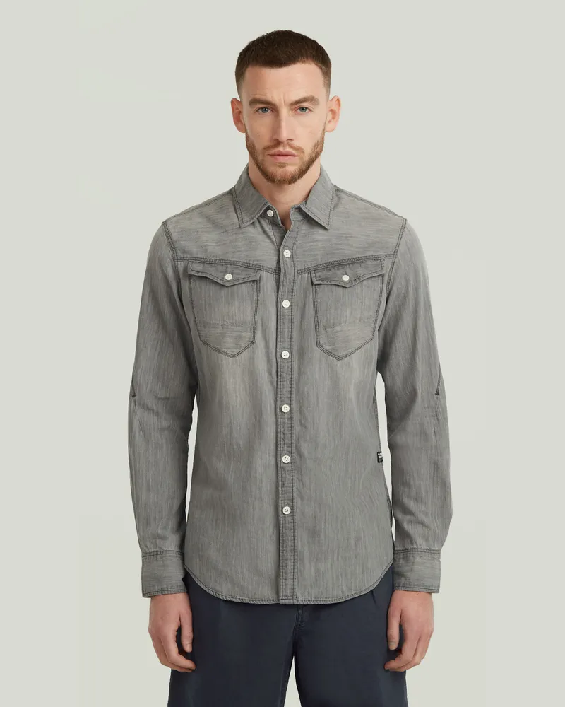 G-STAR RAW Arc 3D Slim Hemd - Mittelblau - Herren Mittelblau