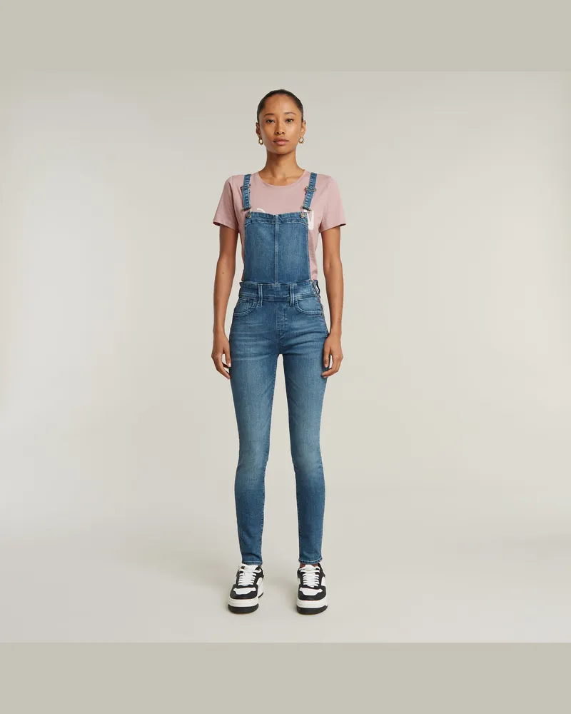 G-STAR RAW Lynn High Waist Skinny Overall - Mittelblau - Damen Mittelblau